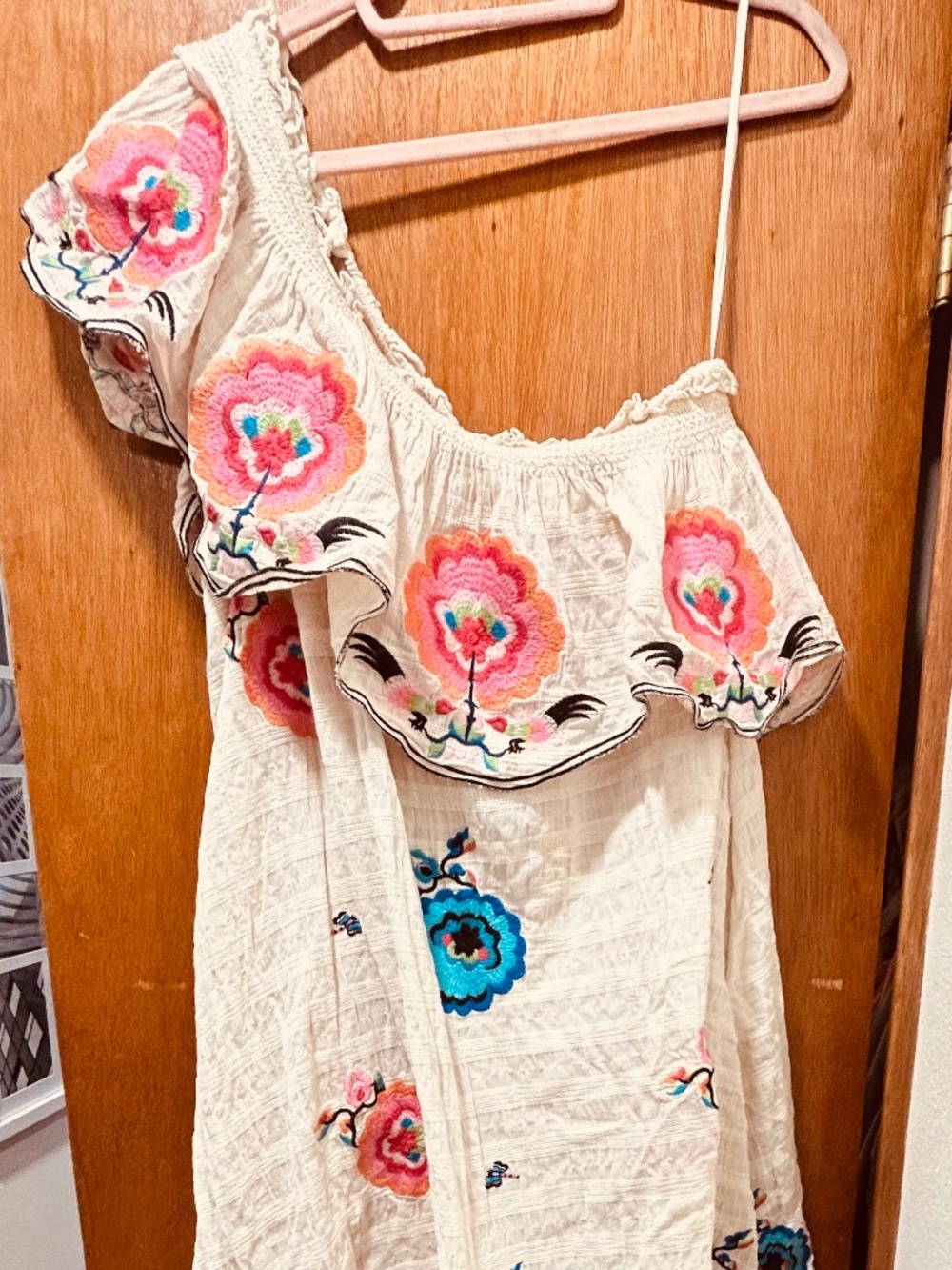 Plenty by Teact Reece/ Anthropologie shoulder embroidered maxi long dress